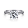 Azura - 14K White Gold Round Solitaire Diamond Engagement Ring
