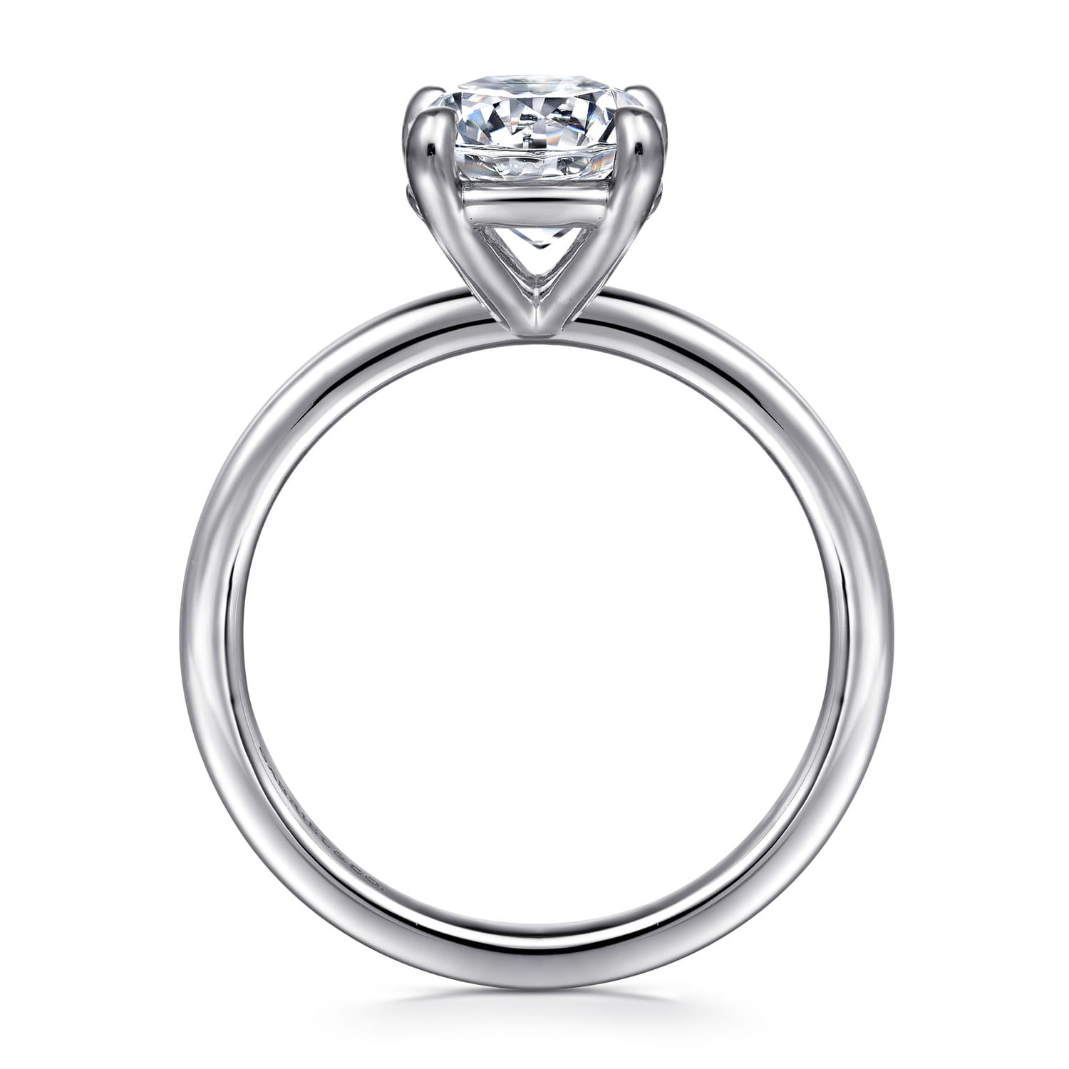 Azura - 14K White Gold Round Solitaire Diamond Engagement Ring - Shot 2