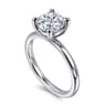 Azura - 14K White Gold Round Solitaire Diamond Engagement Ring