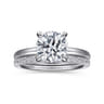 Azura - 14K White Gold Round Solitaire Diamond Engagement Ring