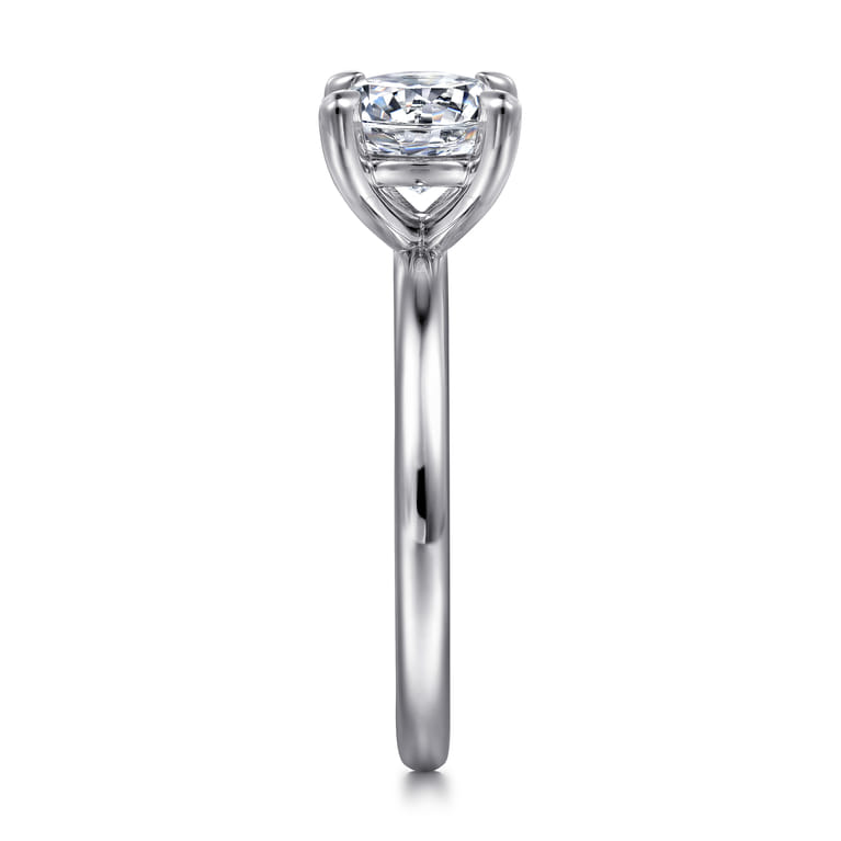 Azura - 14K White Gold Round Solitaire Diamond Engagement Ring - Shot 5