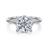 Bena - 14K White Gold Round Solitaire Diamond Engagement Ring