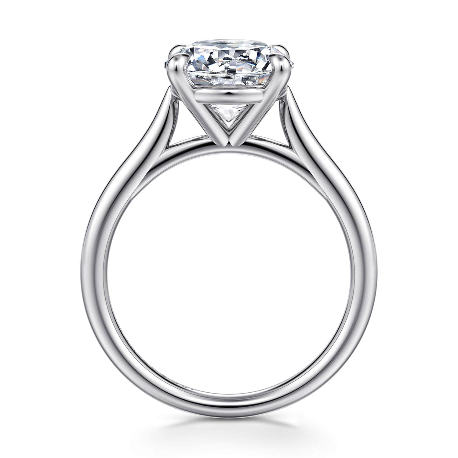 Bena - 14K White Gold Round Solitaire Diamond Engagement Ring - Shot 2