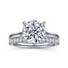 Bena - 14K White Gold Round Solitaire Diamond Engagement Ring