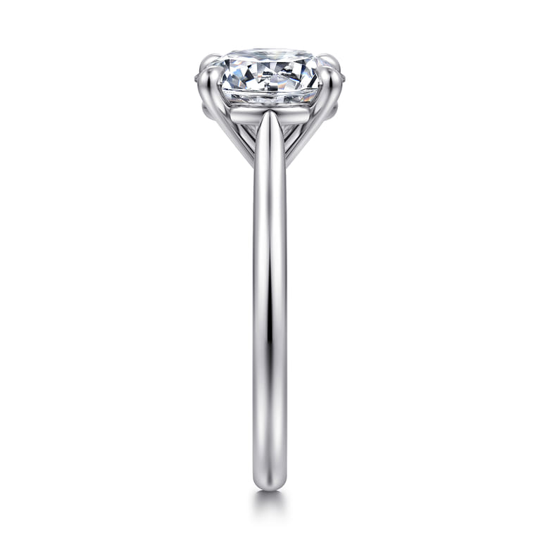 Bena - 14K White Gold Round Solitaire Diamond Engagement Ring - Shot 5