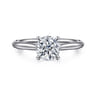 Bena - 14K White Gold Round Solitaire Diamond Engagement Ring