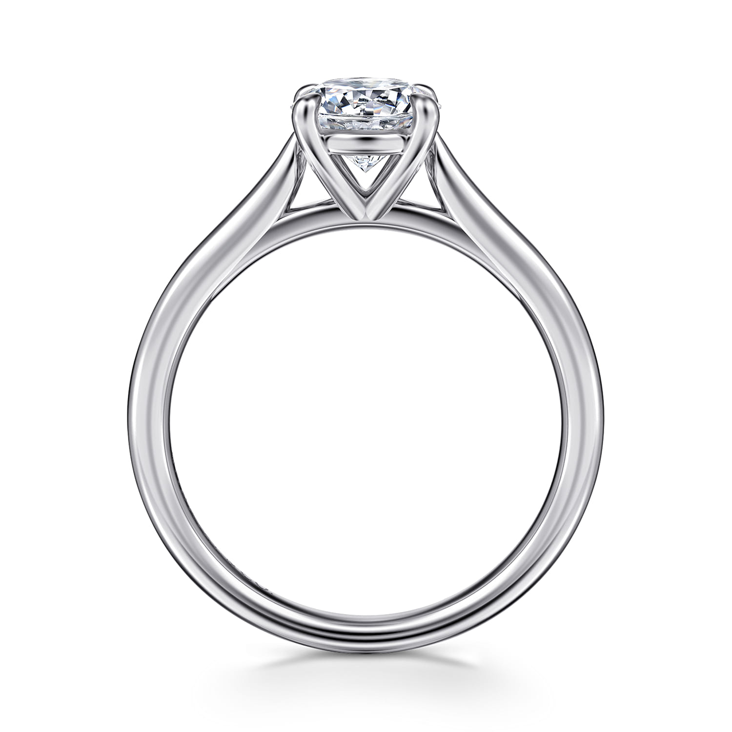 Bena - 14K White Gold Round Solitaire Diamond Engagement Ring - Shot 2