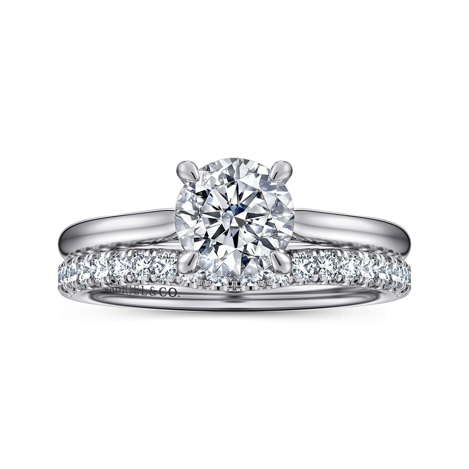 Bena - 14K White Gold Round Solitaire Diamond Engagement Ring - Shot 4