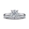 Bena - 14K White Gold Round Solitaire Diamond Engagement Ring