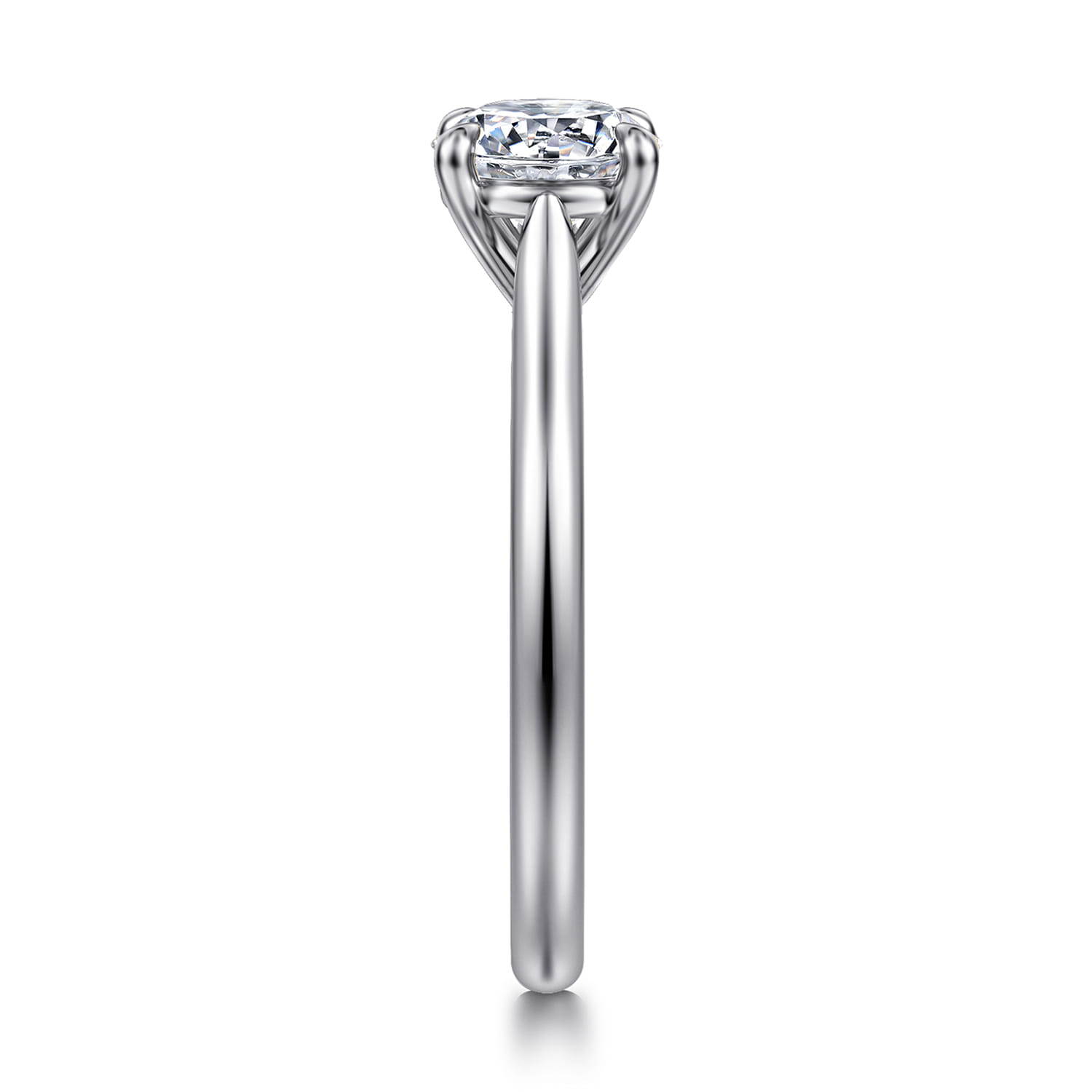 Bena - 14K White Gold Round Solitaire Diamond Engagement Ring - Shot 5