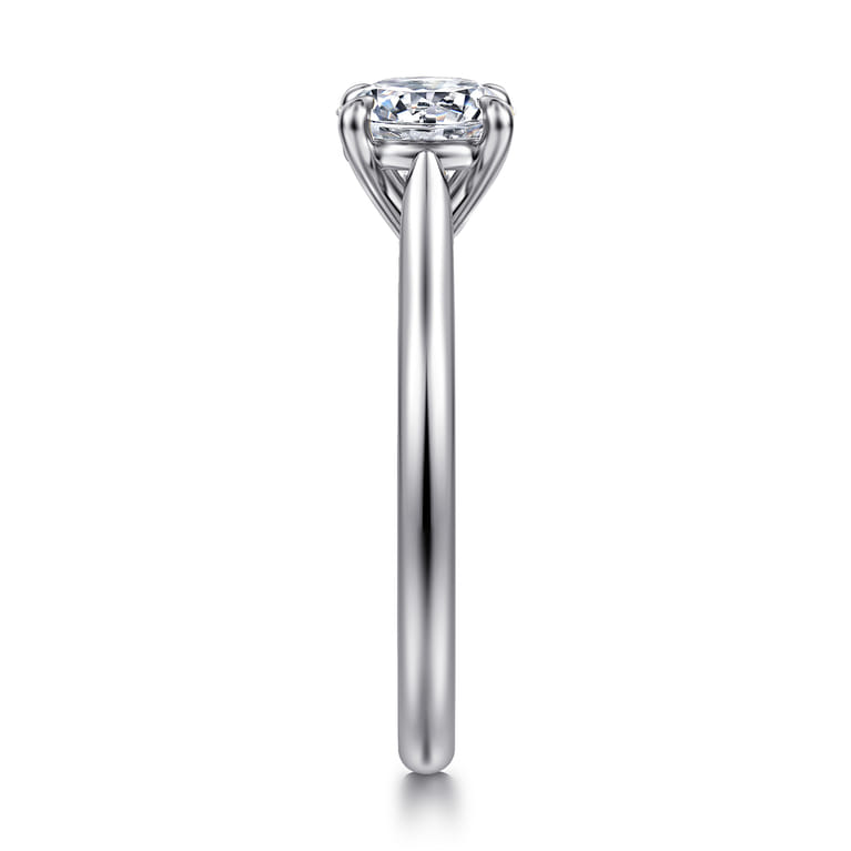 Bena - 14K White Gold Round Solitaire Diamond Engagement Ring - Shot 5