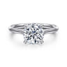 Bena - 14K White Gold Round Solitaire Diamond Engagement Ring
