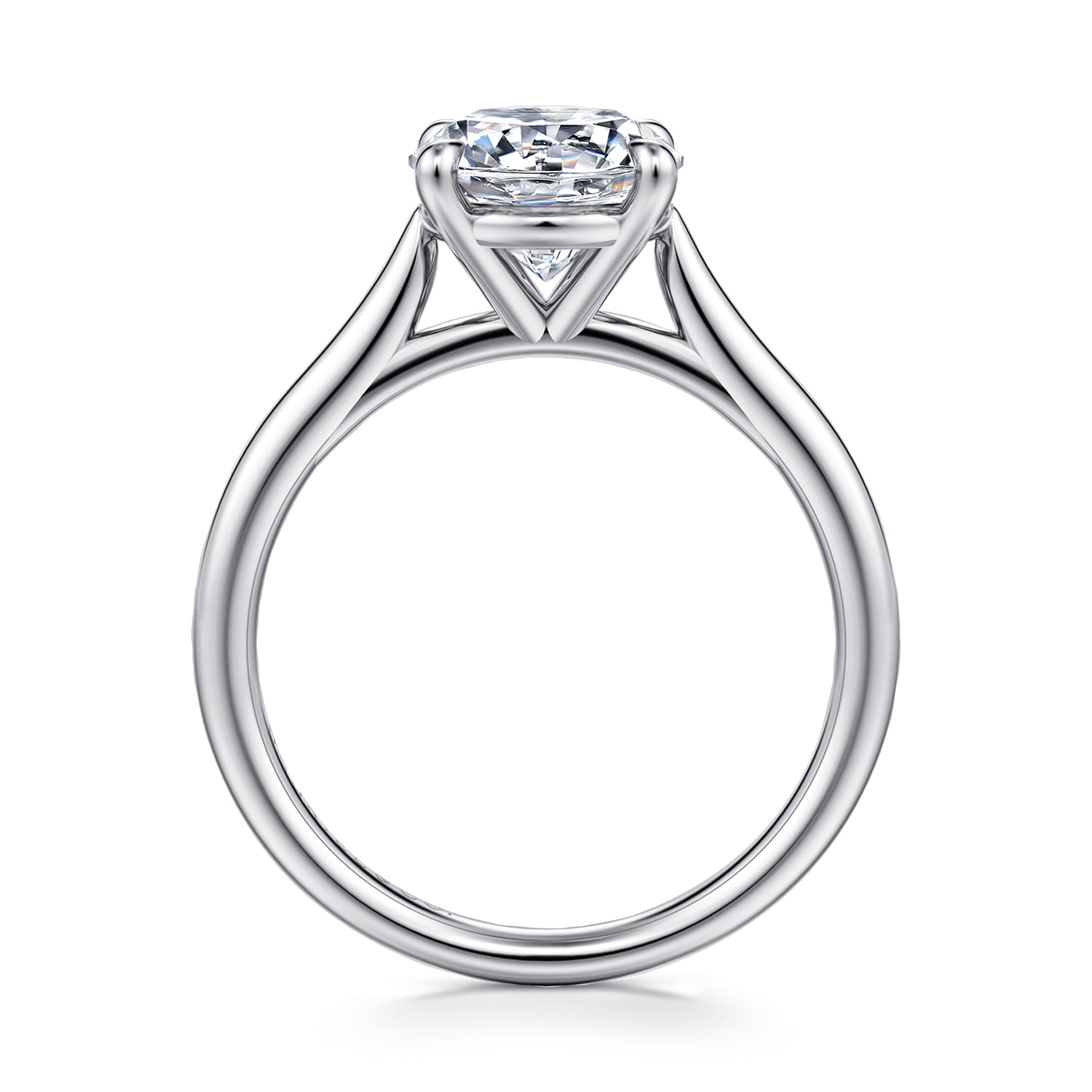 Bena - 14K White Gold Round Solitaire Diamond Engagement Ring - Shot 2