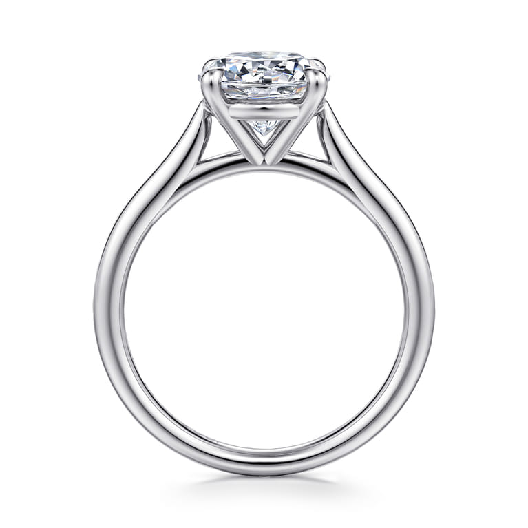 Bena - 14K White Gold Round Solitaire Diamond Engagement Ring - Shot 2