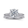 Bena - 14K White Gold Round Solitaire Diamond Engagement Ring