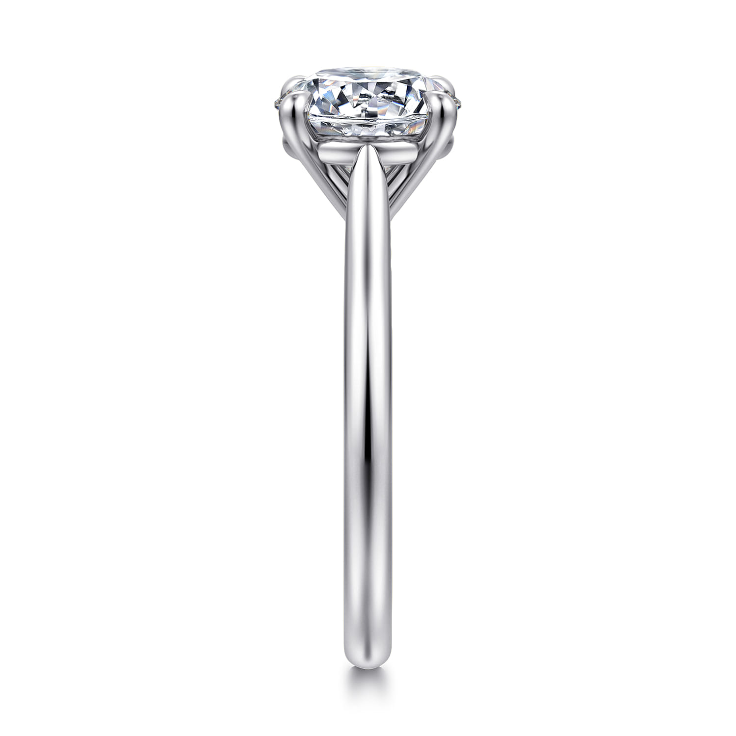 Bena - 14K White Gold Round Solitaire Diamond Engagement Ring - Shot 5