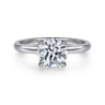 Grasey - 14K White Gold Round Solitaire Diamond Engagement Ring