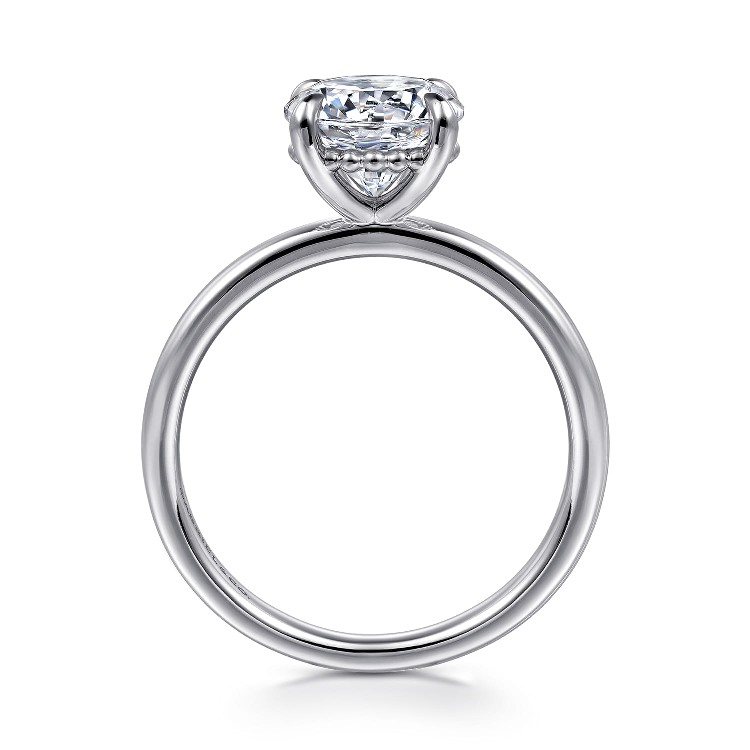 Grasey - 14K White Gold Round Solitaire Diamond Engagement Ring - Shot 2