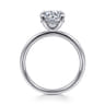 Grasey - 14K White Gold Round Solitaire Diamond Engagement Ring
