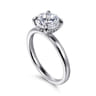 Grasey - 14K White Gold Round Solitaire Diamond Engagement Ring
