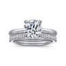 Grasey - 14K White Gold Round Solitaire Diamond Engagement Ring