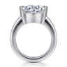Bara - 14K White Gold Half Bezel Round Diamond Engagement Ring