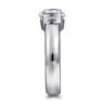 Bara - 14K White Gold Half Bezel Round Diamond Engagement Ring