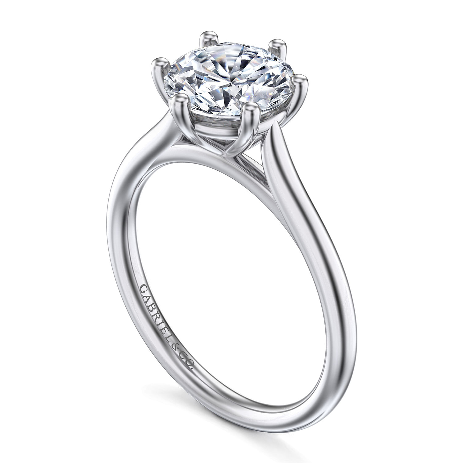 Brave - 14K White Gold Round Solitaire Diamond Engagement Ring - Shot 3