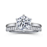 Brave - 14K White Gold 6 Prong Round Solitaire Diamond Engagement Ring