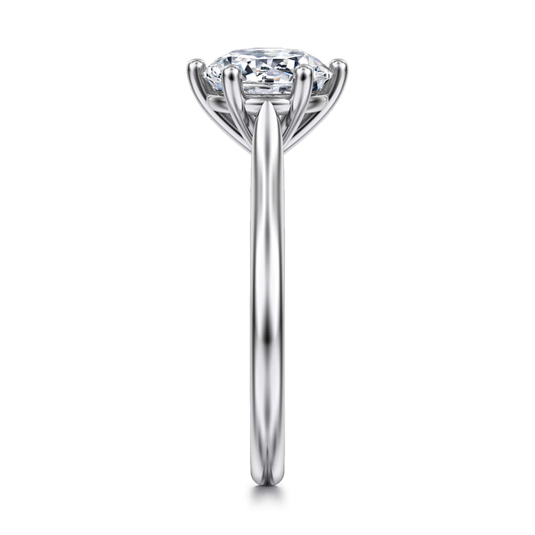 Brave - 14K White Gold 6 Prong Round Solitaire Diamond Engagement Ring - Shot 5