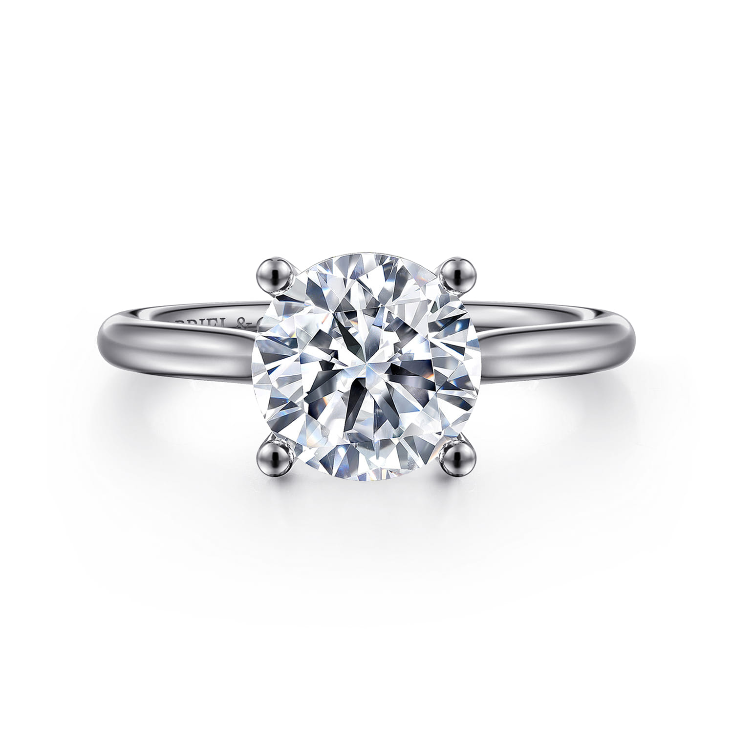 Bravo - 14K White Gold Round Solitaire Diamond Engagement Ring - Shot 1