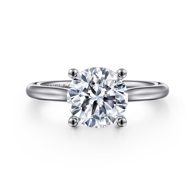 Bravo - 14K White Gold Round Solitaire Diamond Engagement Ring - Shot 1