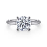 Bravo - 14K White Gold Round Solitaire Diamond Engagement Ring