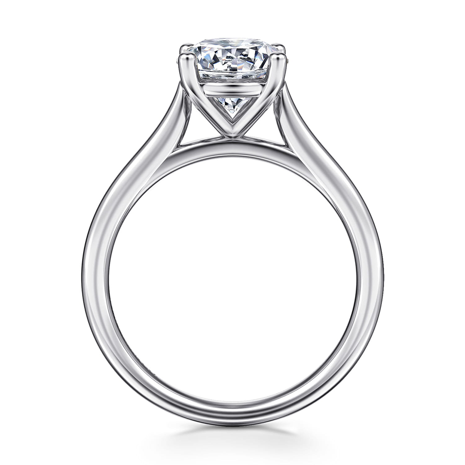 Bravo - 14K White Gold Round Solitaire Diamond Engagement Ring - Shot 2