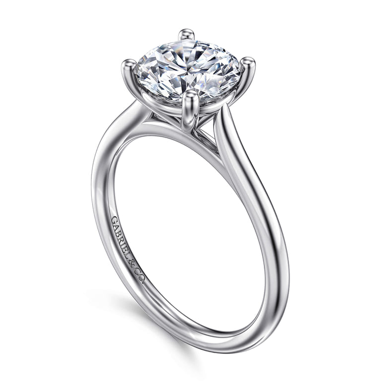 Bravo - 14K White Gold Round Solitaire Diamond Engagement Ring - Shot 3