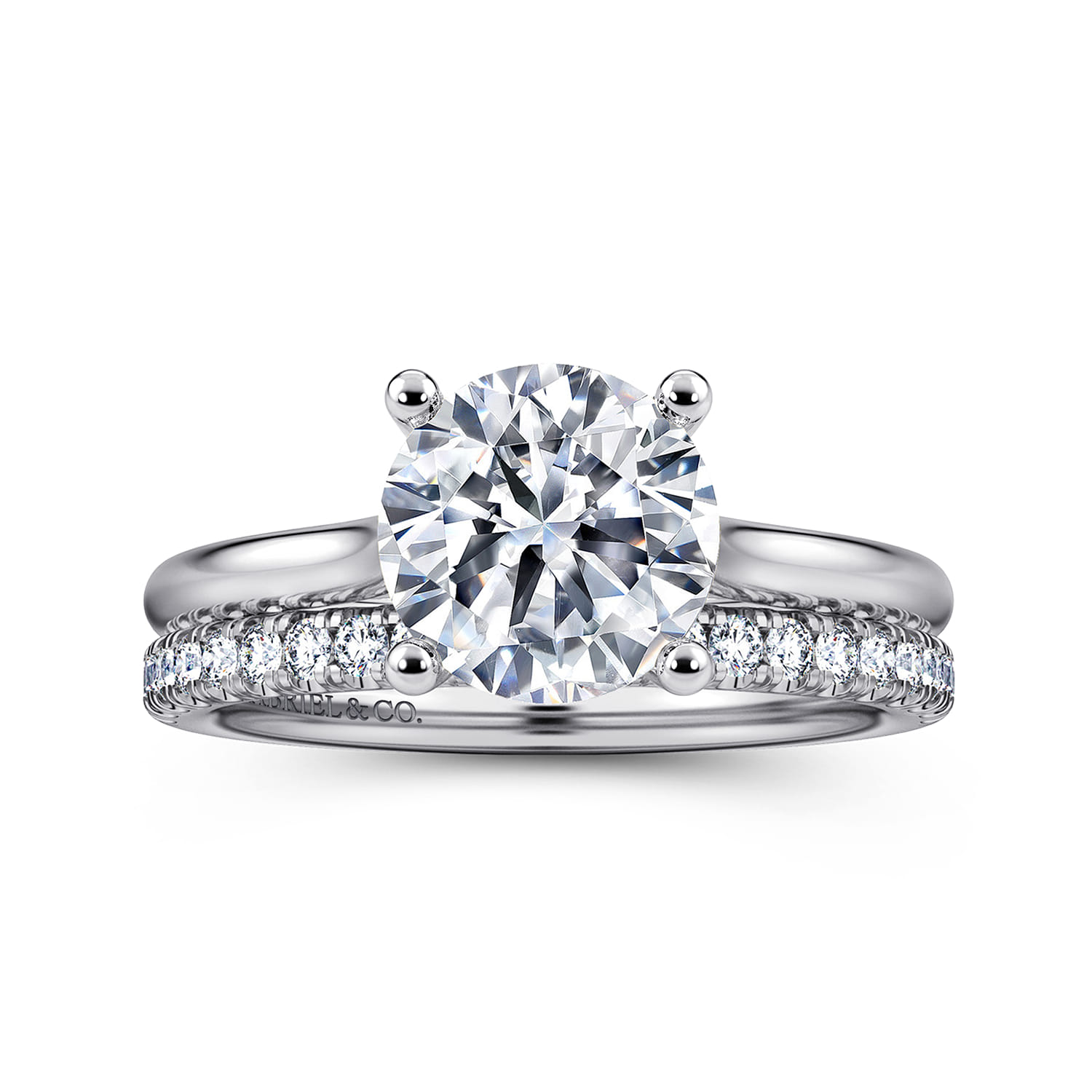 Bravo - 14K White Gold Round Solitaire Diamond Engagement Ring - Shot 4