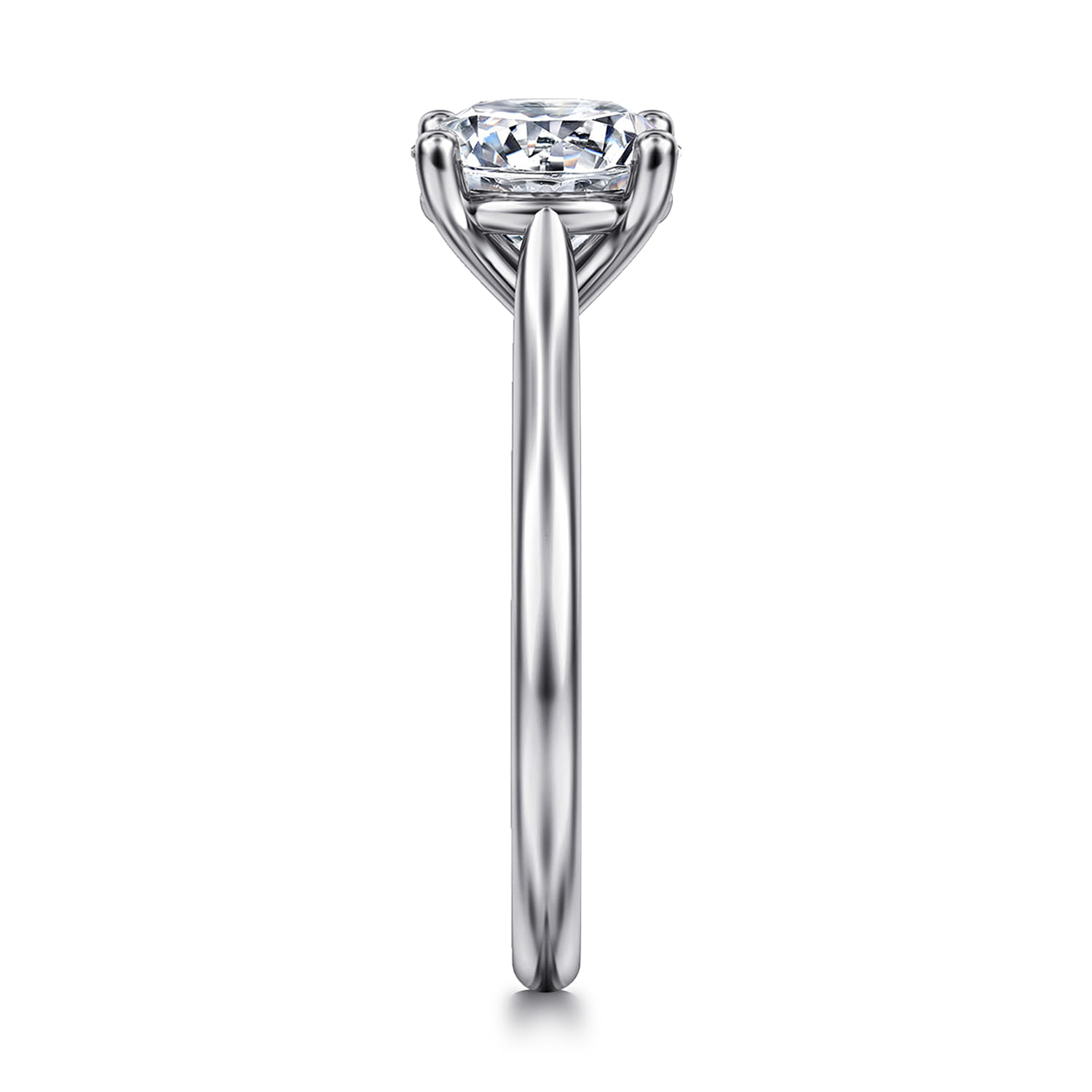 Bravo - 14K White Gold Round Solitaire Diamond Engagement Ring - Shot 5