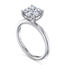 Ella - 14K White Gold Round Solitaire Diamond Engagement Ring