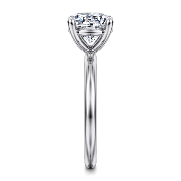 Ella - 14K White Gold Round Solitaire Diamond Engagement Ring - Shot 5