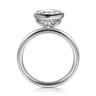 Linny - 14K White Gold Round Bezel Set Diamond Engagement Ring