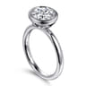 Linny - 14K White Gold Round Bezel Set Diamond Engagement Ring