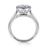 Giovana - 14K White Gold Round Bezel Set Diamond Engagement Ring