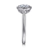 Giovana - 14K White Gold Round Bezel Set Diamond Engagement Ring