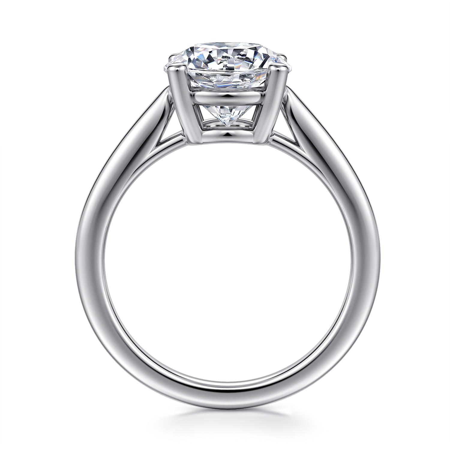 Anushka - 14K White Gold Round Solitaire Diamond Engagement Ring - Shot 2