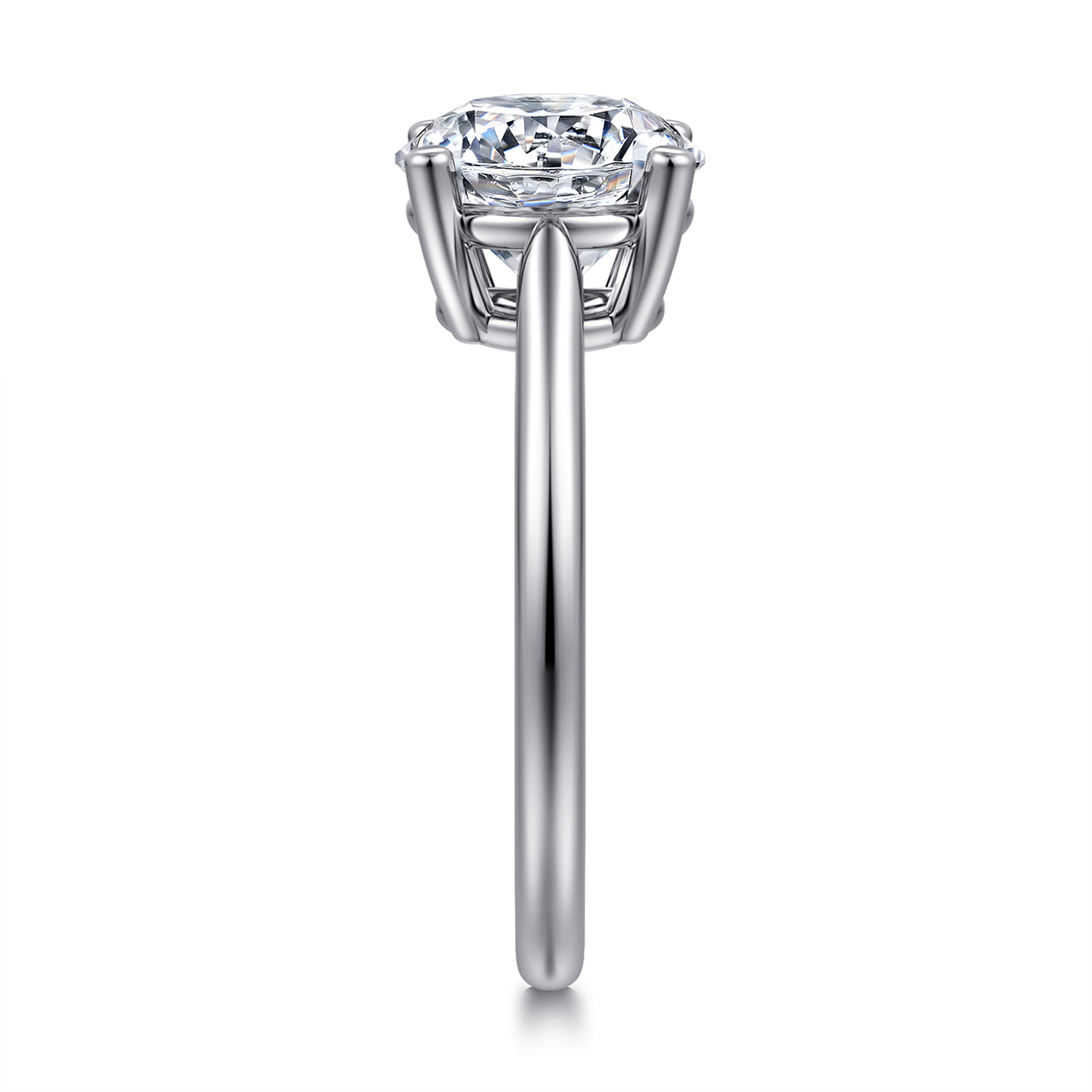 Anushka - 14K White Gold Round Solitaire Diamond Engagement Ring - Shot 4
