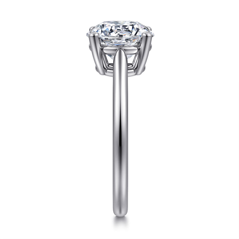 Anushka - 14K White Gold Round Solitaire Diamond Engagement Ring - Shot 4