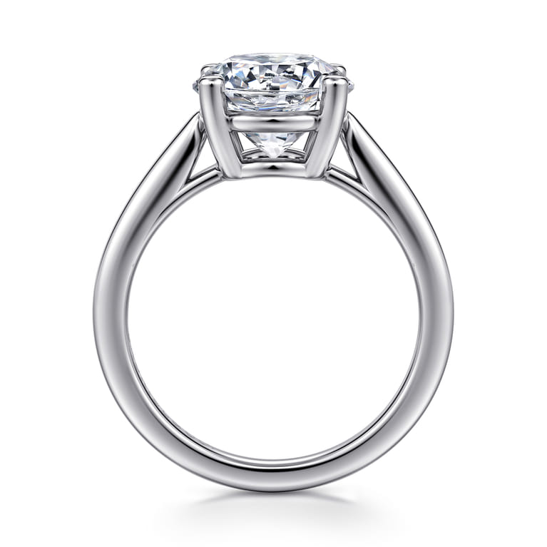 Anushka - 14K White Gold Round Solitaire Diamond Engagement Ring - Shot 2