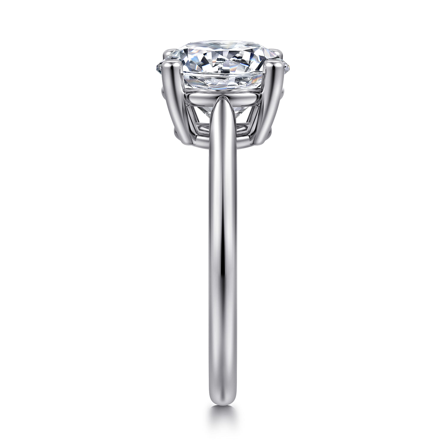 Anushka - 14K White Gold Round Solitaire Diamond Engagement Ring - Shot 4