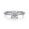 Anushka - 14K White Gold Round Solitaire Diamond Engagement Ring