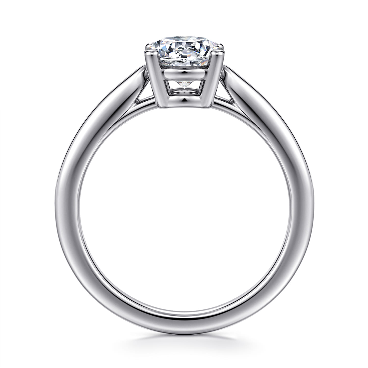 Anushka - 14K White Gold Round Solitaire Diamond Engagement Ring - Shot 2